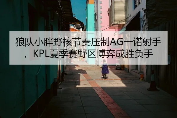 狼队小胖野核节奏压制AG一诺射手，KPL夏季赛野区博弈成胜负手
